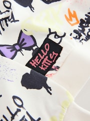 White Graffiti Hello Kitty License Long Sleeve Top (3-16yrs) - Image 7 of 8