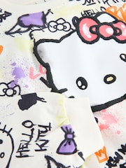 White Graffiti Hello Kitty License Long Sleeve Top (3-16yrs) - Image 8 of 8