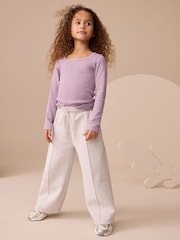 Lilac Purple Long Sleeve Ribbed Top (3-16yrs) - Image 2 of 8