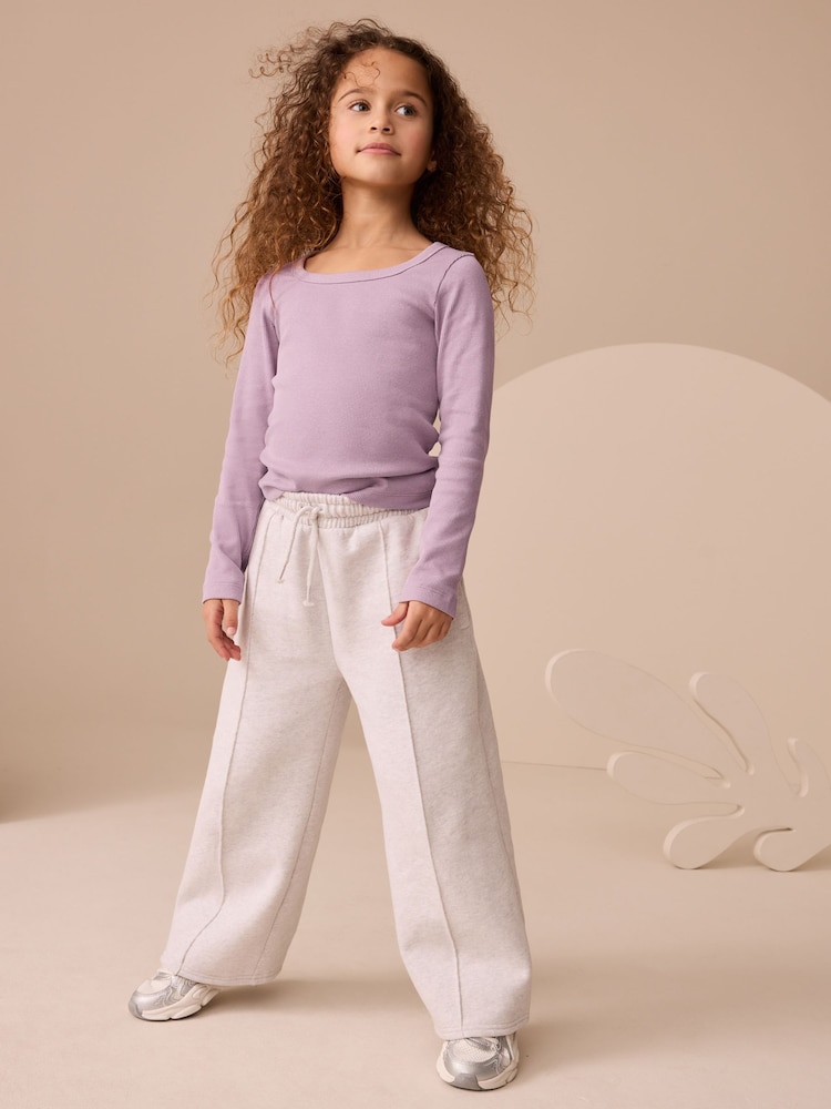 Lilac Purple Long Sleeve Ribbed Top (3-16yrs) - Image 2 of 8
