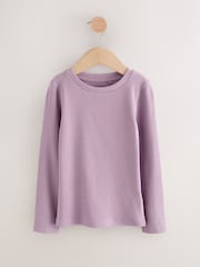 Lilac Purple Long Sleeve Ribbed Top (3-16yrs) - Image 5 of 8