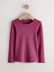 Pink Floral Print Long Sleeve Ribbed T-Shirts 4 Pack (3-16yrs) - Image 3 of 11