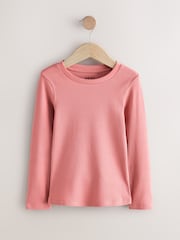 Pink Floral Print Long Sleeve Ribbed T-Shirts 4 Pack (3-16yrs) - Image 5 of 11