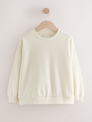 White Oversized Cosy Rib Sweatshirt (3-16yrs) - Image 1 of 4