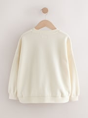 White Oversized Cosy Rib Sweatshirt (3-16yrs) - Image 2 of 4