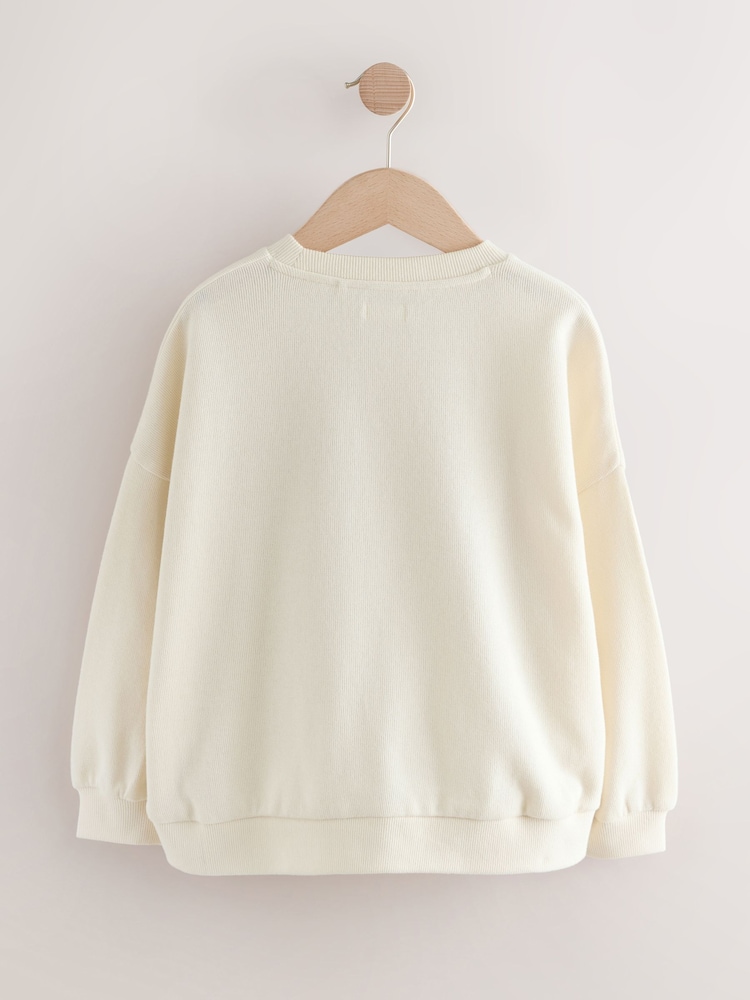 White Oversized Cosy Rib Sweatshirt (3-16yrs) - Image 2 of 4