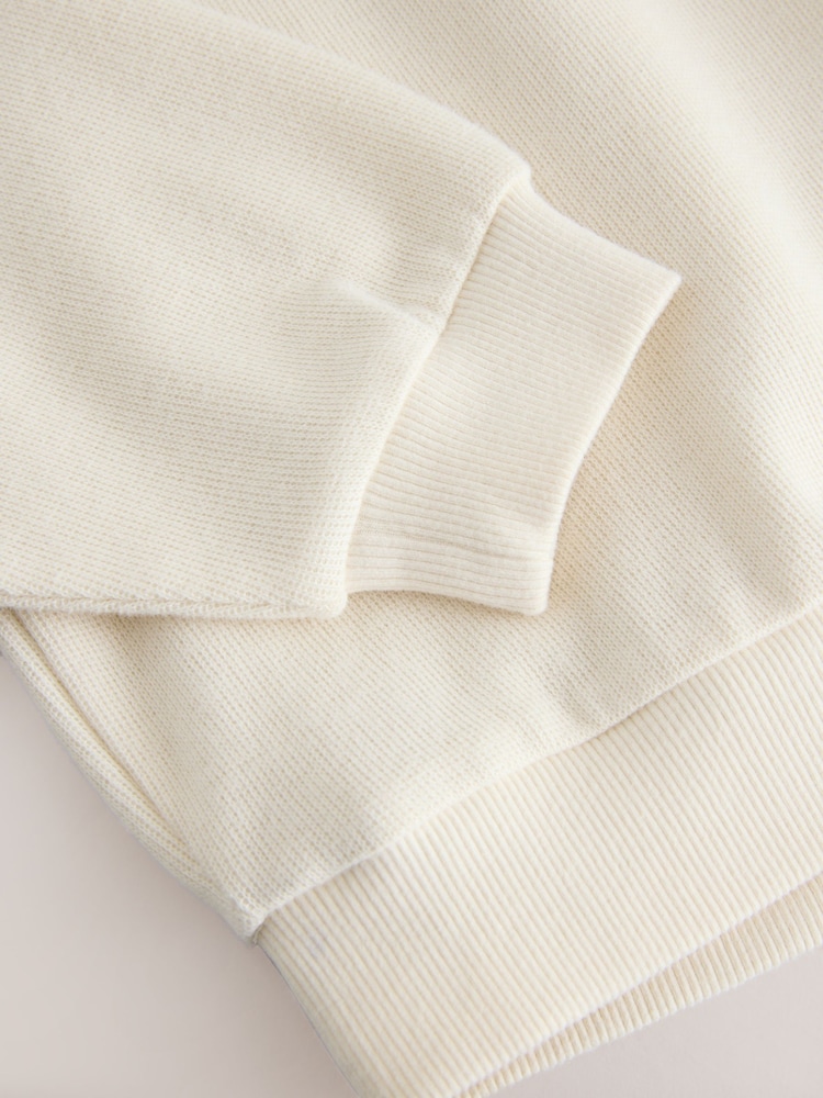 White Oversized Cosy Rib Sweatshirt (3-16yrs) - Image 4 of 4