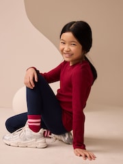 Berry Red Long Sleeve Ribbed Top (3-16yrs) - Image 1 of 7