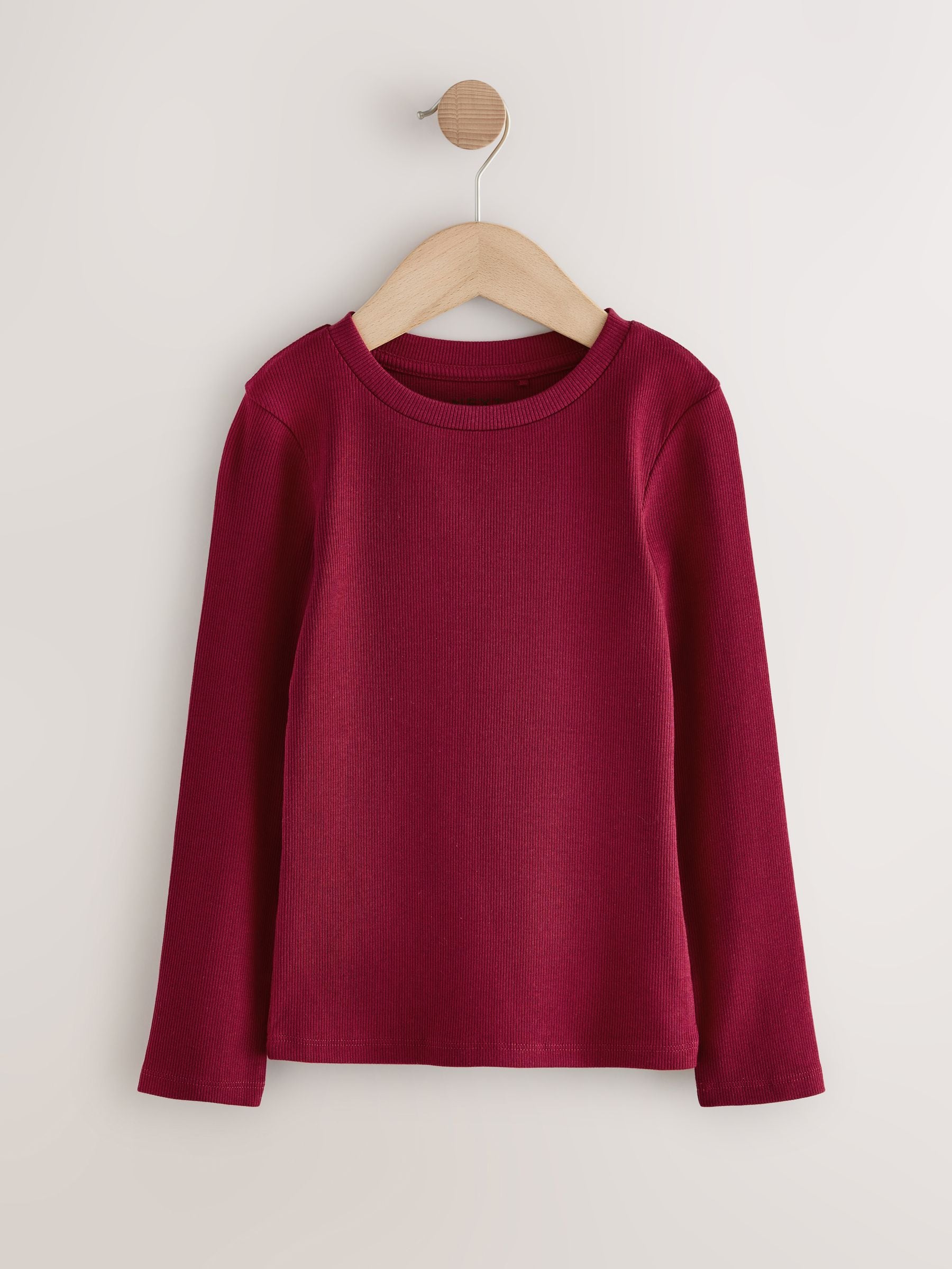 トップス REDBERRY Buy Berry Red Long Sleeve Ribbed Top (3-16yrs) from Next USA