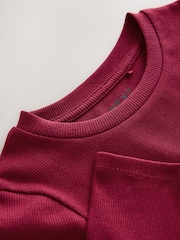 Berry Red Long Sleeve Ribbed Top (3-16yrs) - Image 7 of 7