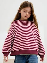 Pink/Plum Oversized Cosy Rib Sweatshirt (3-16yrs) - Image 1 of 9
