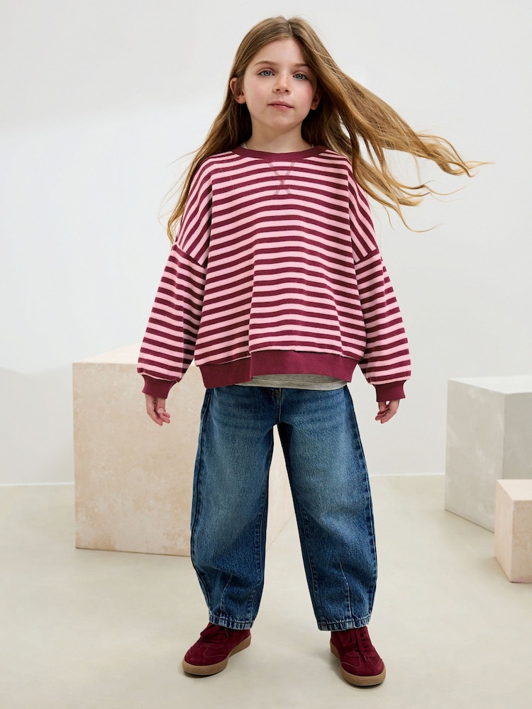 Pink/Plum Oversized Cosy Rib Sweatshirt (3-16yrs) - Image 2 of 9