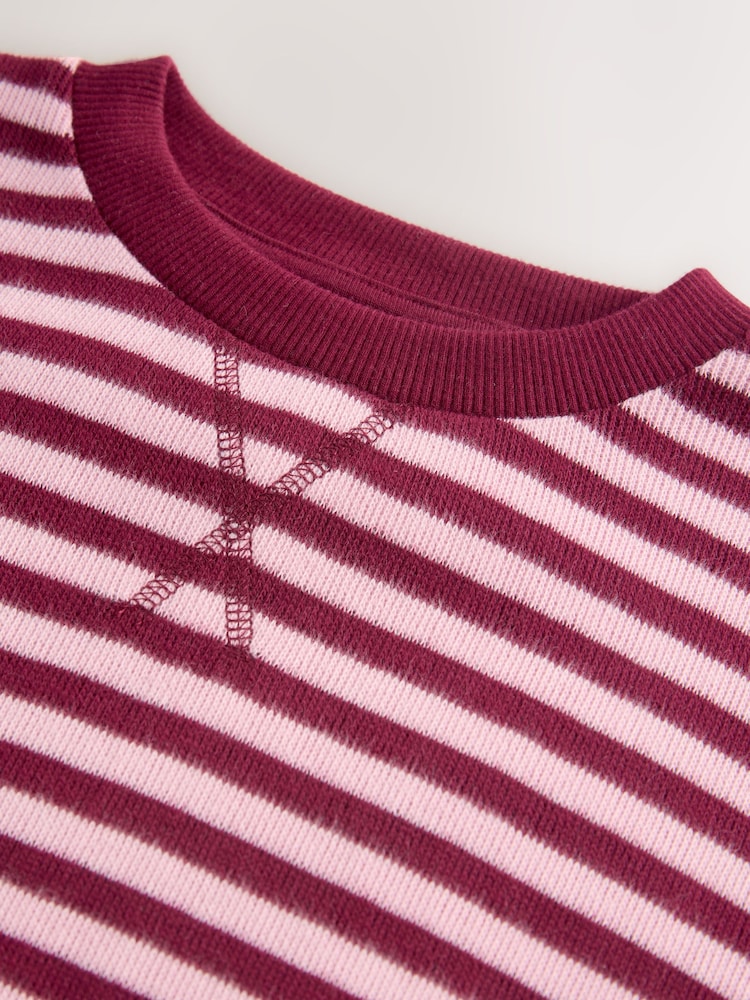 Pink/Plum Oversized Cosy Rib Sweatshirt (3-16yrs) - Image 9 of 9