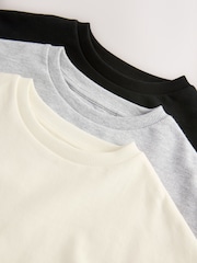 Negro/Blanco - Long Sleeve Bubble Hem T-Shirts 3 Pack (3-16yrs) - Imagen 8 de 8
