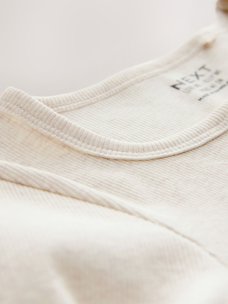 Oatmeal Long Sleeve Scoop Neck Rib T-Shirt (3-16yrs) - Image 7 of 7