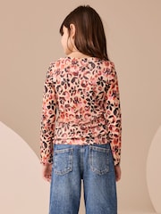 Leopard Long Sleeve Ribbed Top (3-16yrs) - Image 3 of 7