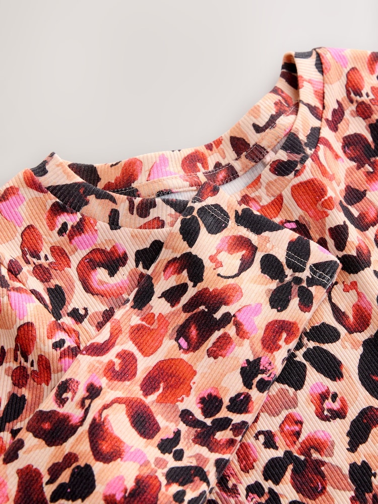 Leopard Long Sleeve Ribbed Top (3-16yrs) - Image 7 of 7