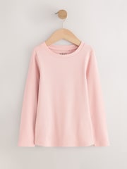 Neutral Ribbed Long Sleeve Tops 5 Pack (3-16yrs) - Image 3 of 9