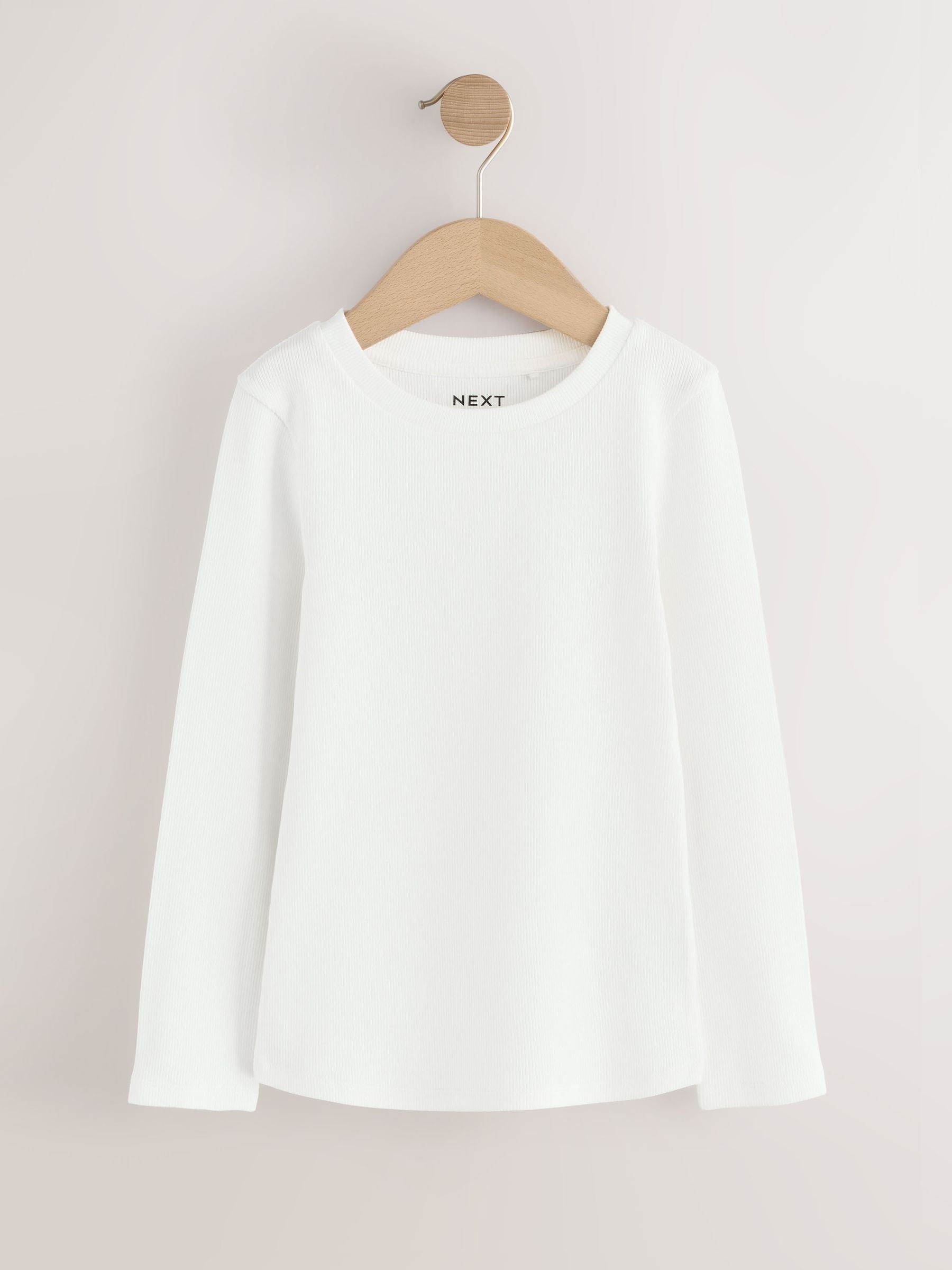 Buy Neutral Ribbed Long Sleeve Tops 5 Pack (3-16yrs) from Next USA