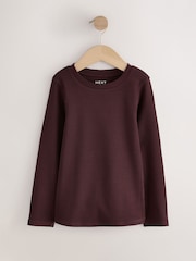 Neutral Ribbed Long Sleeve Tops 5 Pack (3-16yrs) - Image 5 of 9