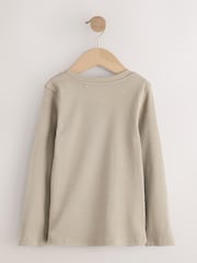 Neutral Ribbed Long Sleeve Tops 5 Pack (3-16yrs) - Image 7 of 9