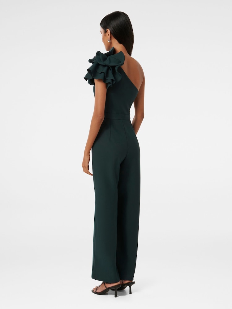 Forever New Green Petite Celeste One Shoulder Ruffle Jumpsuit - Image 2 of 4