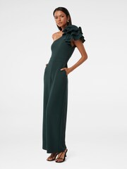 Forever New Green Petite Celeste One Shoulder Ruffle Jumpsuit - Image 3 of 4