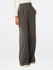 Forever New Grey Freya Petite High Waist Wide Leg Trousers - Image 4 of 5