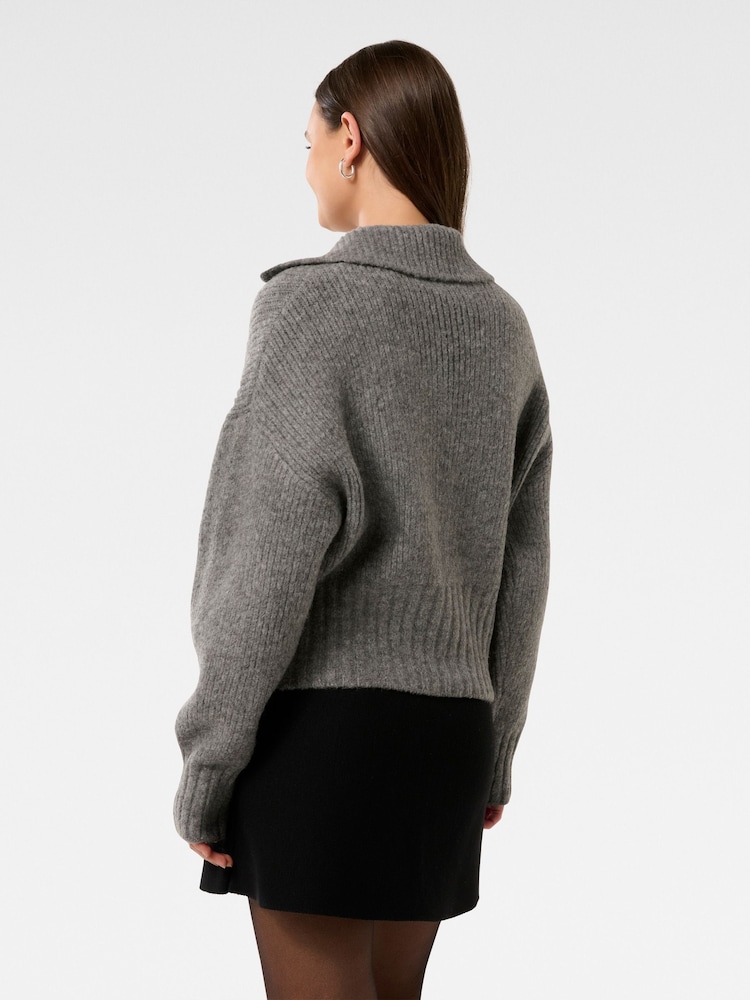 Forever New Grey Tori Knitted Jacket - Image 2 of 5