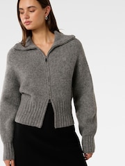 Forever New Grey Tori Knitted Jacket - Image 3 of 5