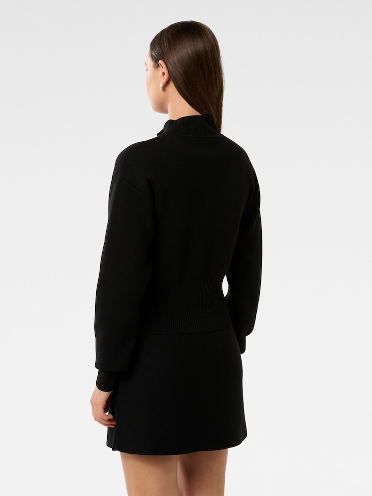 Forever New Black Tia Zip Co-ord Cardigan - Image 2 of 5
