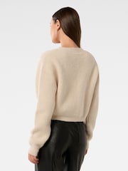 Forever New Natural Dana Bow Detail Fluffy Cardigan - Image 2 of 5