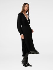 Forever New Black Amélie Contrast Midi Dress - Image 3 of 4