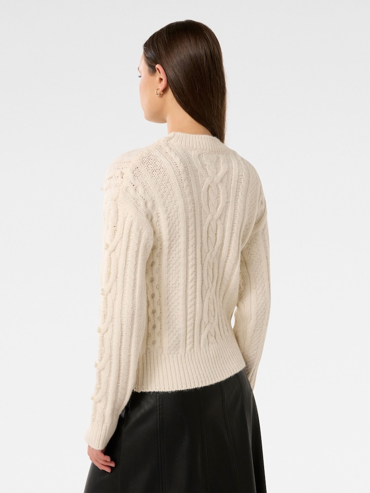 Forever New White Marie Pearl Embellished Jumper - Image 2 of 5