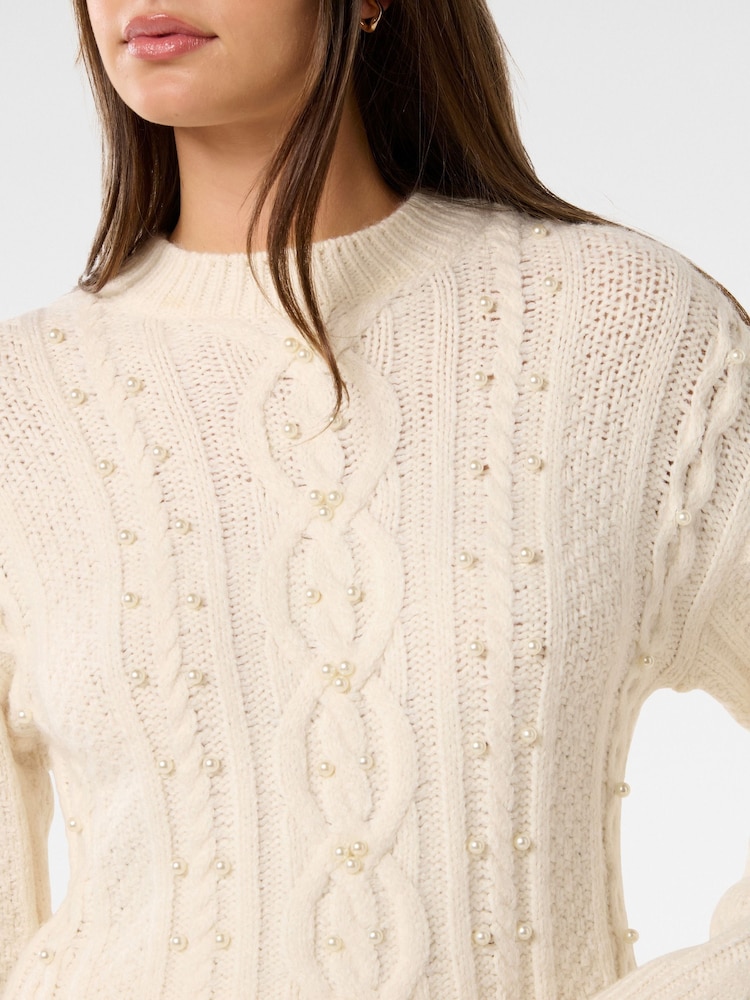 Forever New White Marie Pearl Embellished Jumper - Image 5 of 5