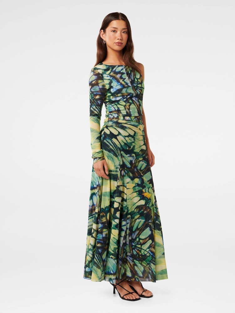 Forever New Yellow Nancie One Sleeves Cut Out Maxi Dress - Image 1 of 4
