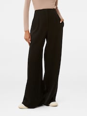 Forever New Black Freya Petite High Waist Wide Leg Trousers - Image 1 of 5
