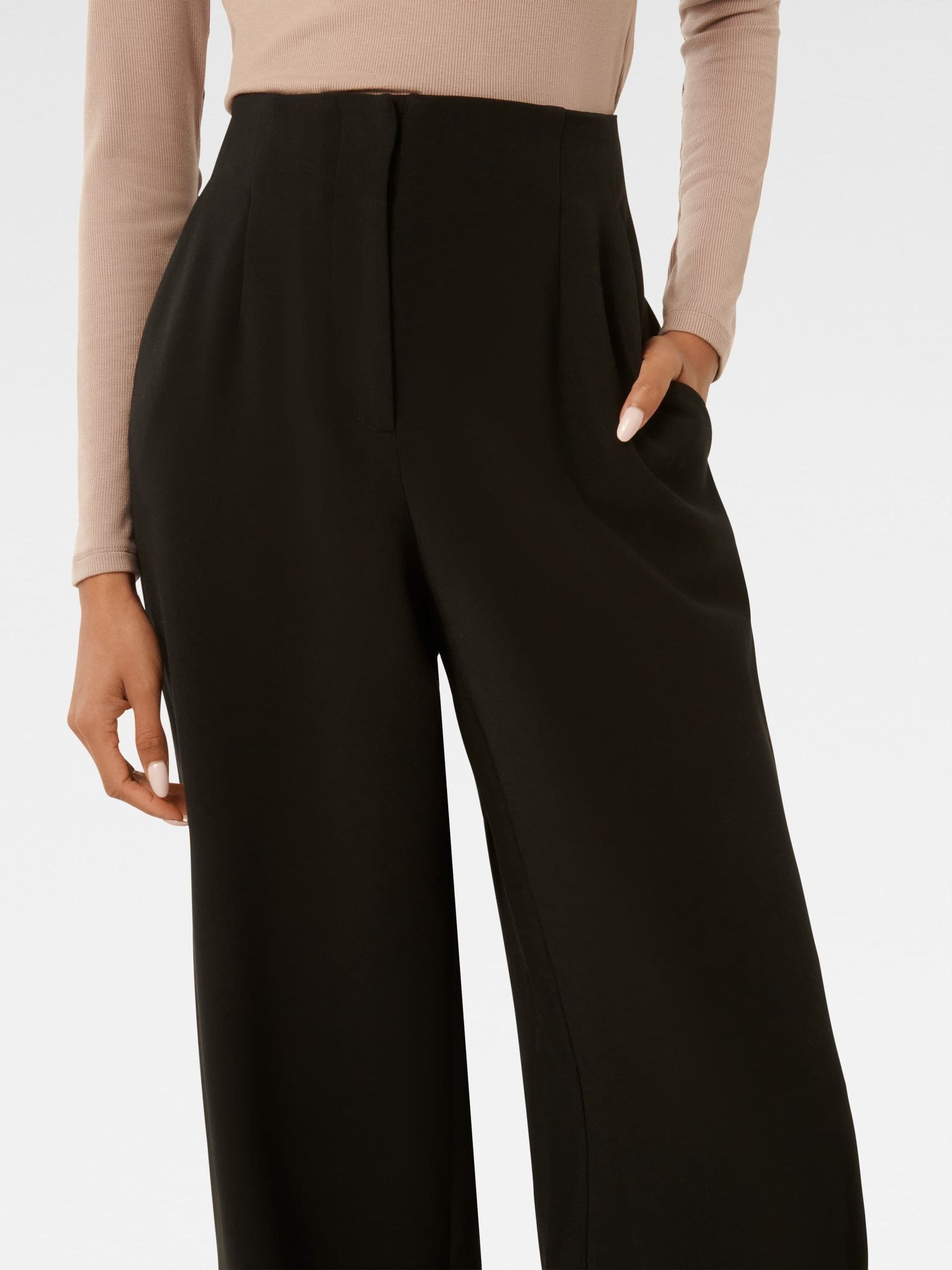 Buy Forever New Black Freya Petite High Waist Wide Leg Trousers from the  Next UK online shop