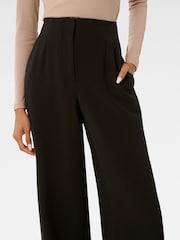 Forever New Black Freya Petite High Waist Wide Leg Trousers - Image 3 of 5