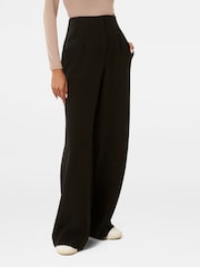 Forever New Black Freya Petite High Waist Wide Leg Trousers - Image 4 of 5