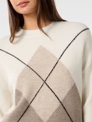 Forever New Natural Emma Argyle Knit Jumper - Image 3 of 5