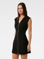 Forever New Black Hannah Zip Front Mini Dress - Image 4 of 5