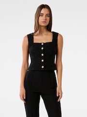 Forever New Black Layla Lace Bustier Top - Image 1 of 5