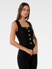 Forever New Black Layla Lace Bustier Top - Image 3 of 5