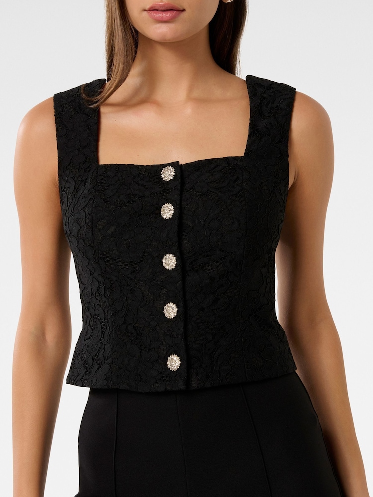 Forever New Black Layla Lace Bustier Top - Image 5 of 5