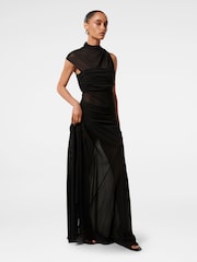 Forever New Black Petite Lune Layered Mesh Dress - Image 4 of 4