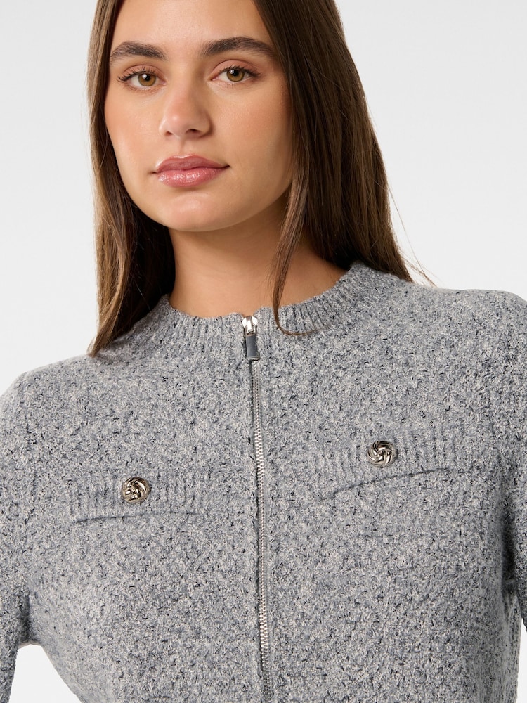 Forever New Grey Sasha Boucle Co-ord Cardigan - Image 3 of 5