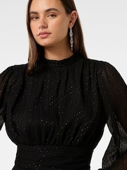 Forever New Black Macy Metallic Top - Image 3 of 5