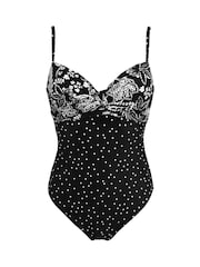 Pour Moi Black Getaway Lightly Padded Underwired Swimsuit - Image 3 of 4