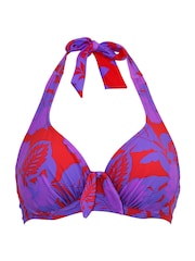 Pour Moi Purple Halterneck Heatwave Bikini Top - Image 3 of 4